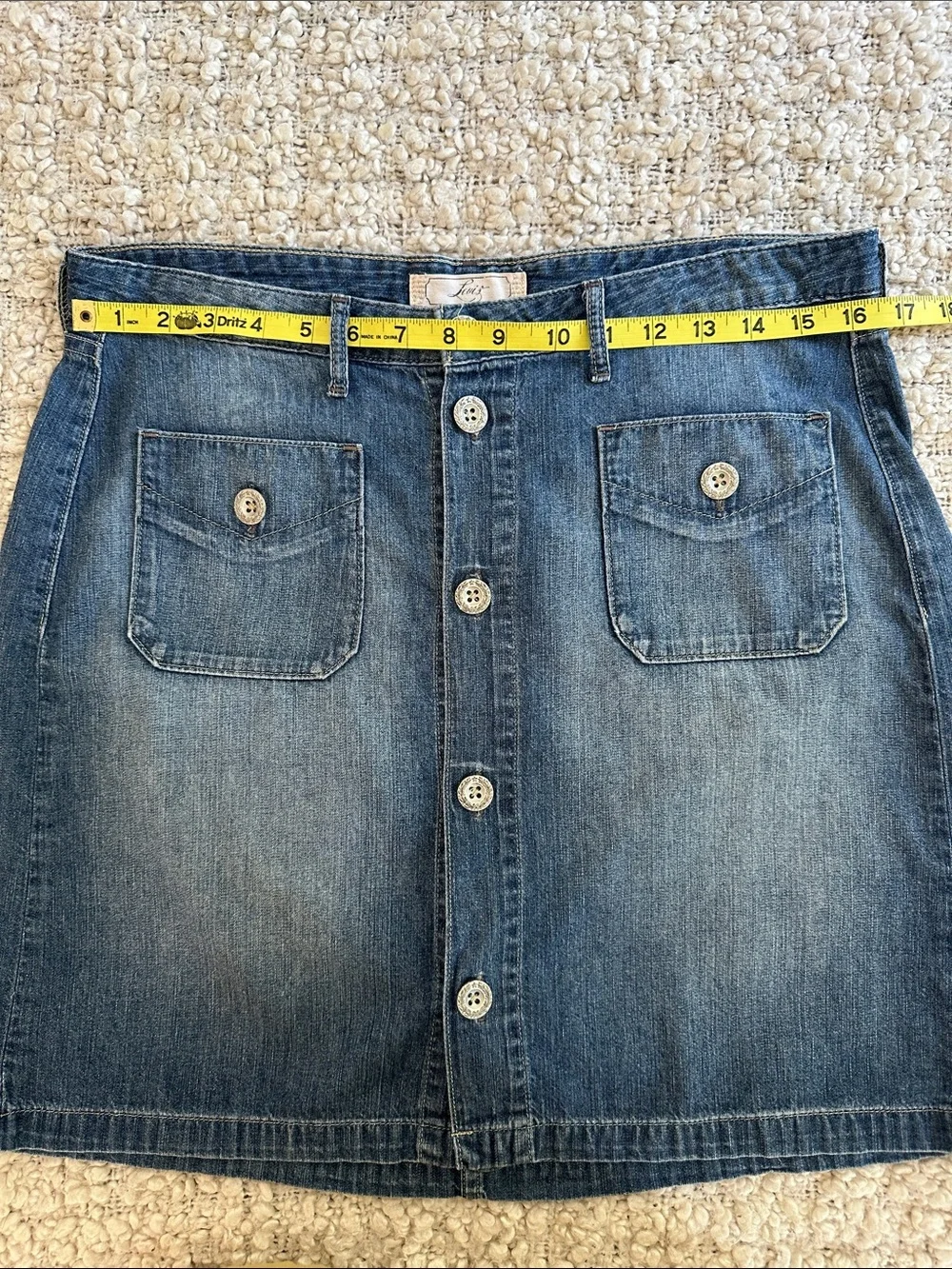 Levi's 100% Cotton Lightweight Button-Front Denim Skirt